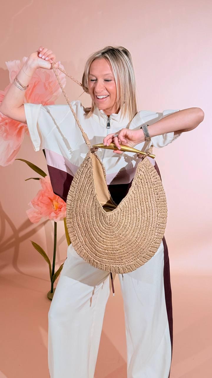 LEVA Borsa con corno oro XY27034 CUOIO 