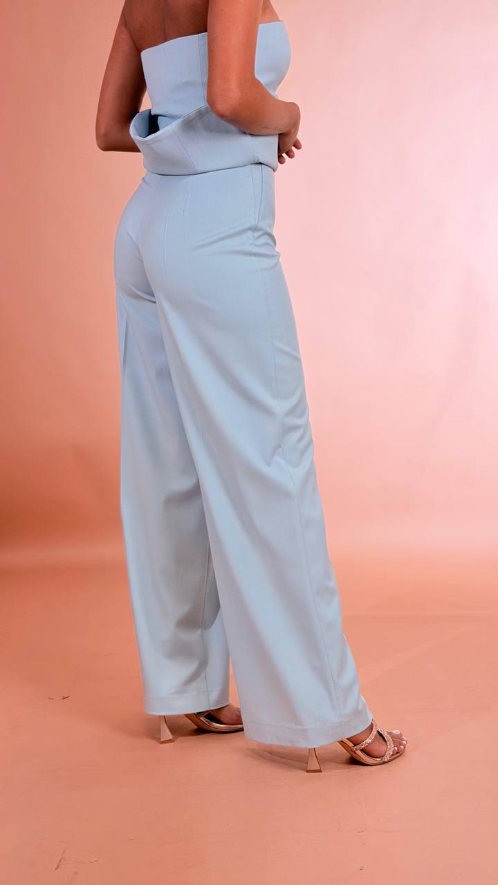 SILENCE Pantalone gessato SLPA019A SKY 