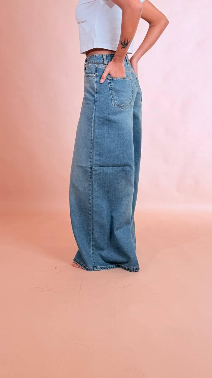 GODSAVEDENIM Pantagonna gamba ampia GEMMA DENIM 