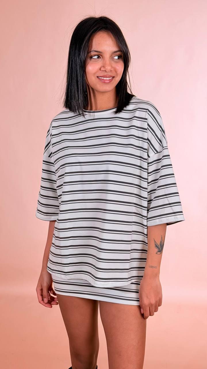GLAMOROUS T-shirt rigata AN5549 BIANCO 