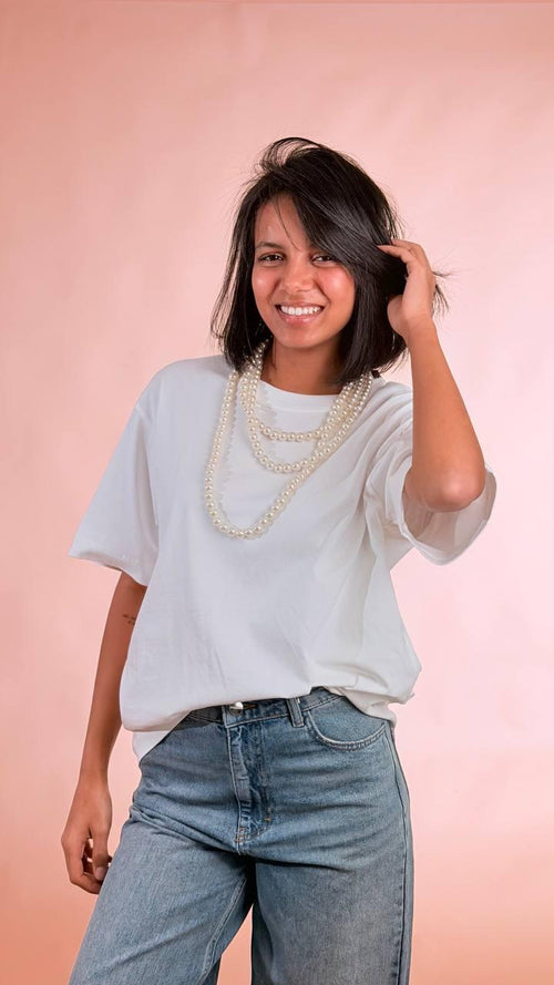 ELLEH T-shirt perle SS260216 BIANCO 
