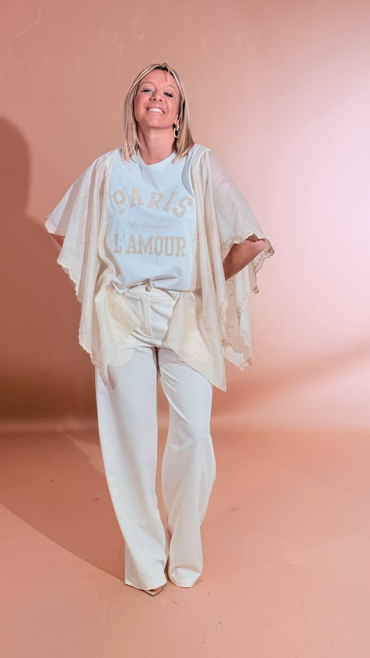 HAVE ONE Pantalone palazzo PVE-Q374 BURRO 