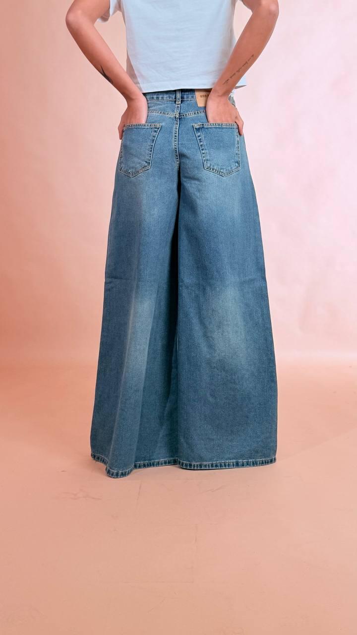 GODSAVEDENIM Pantagonna gamba ampia GEMMA DENIM 