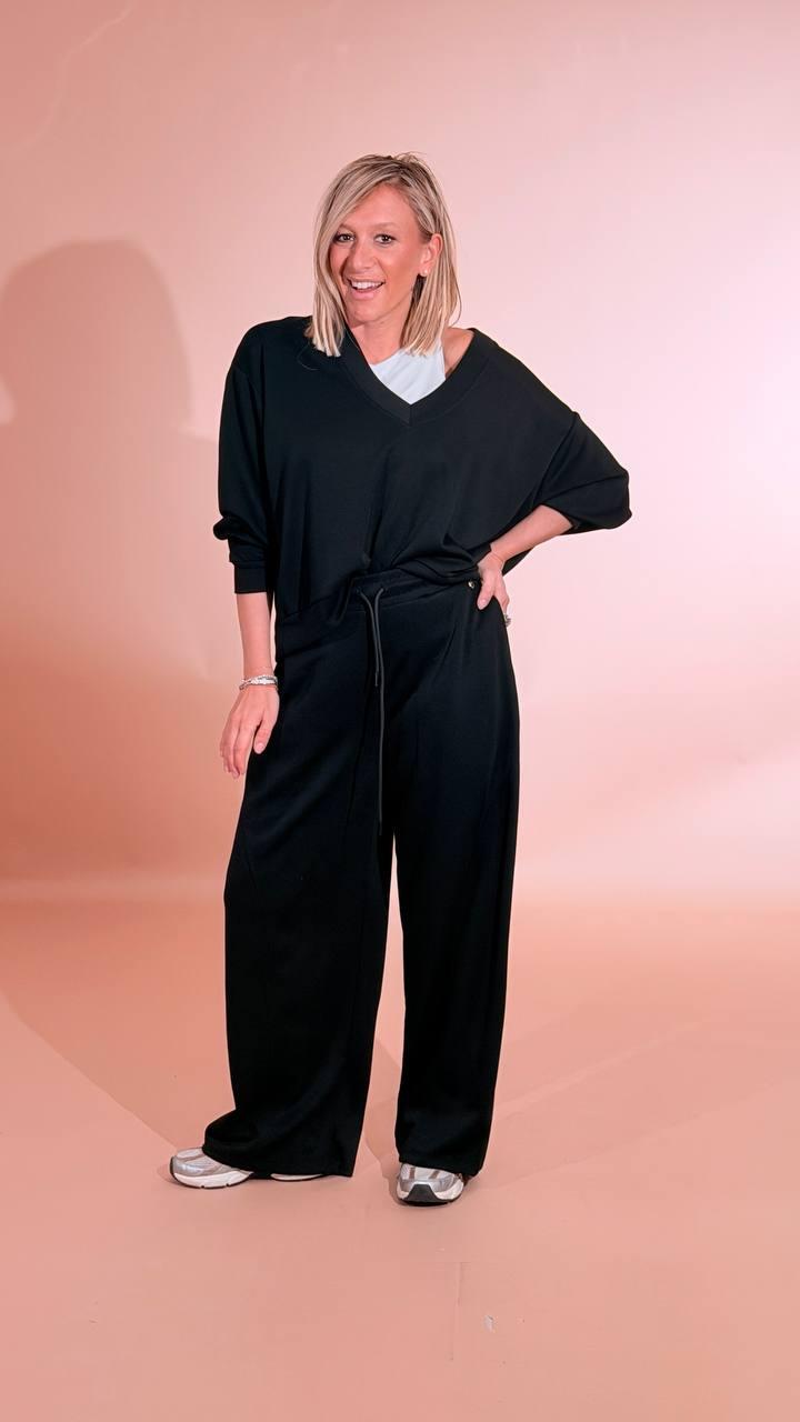 KONTATTO Pantalone tuta balloon SM201C NERO 