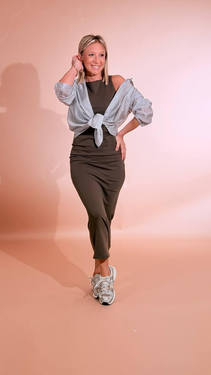 GLAMOROUS Abito stretch 5616 MARRONE 