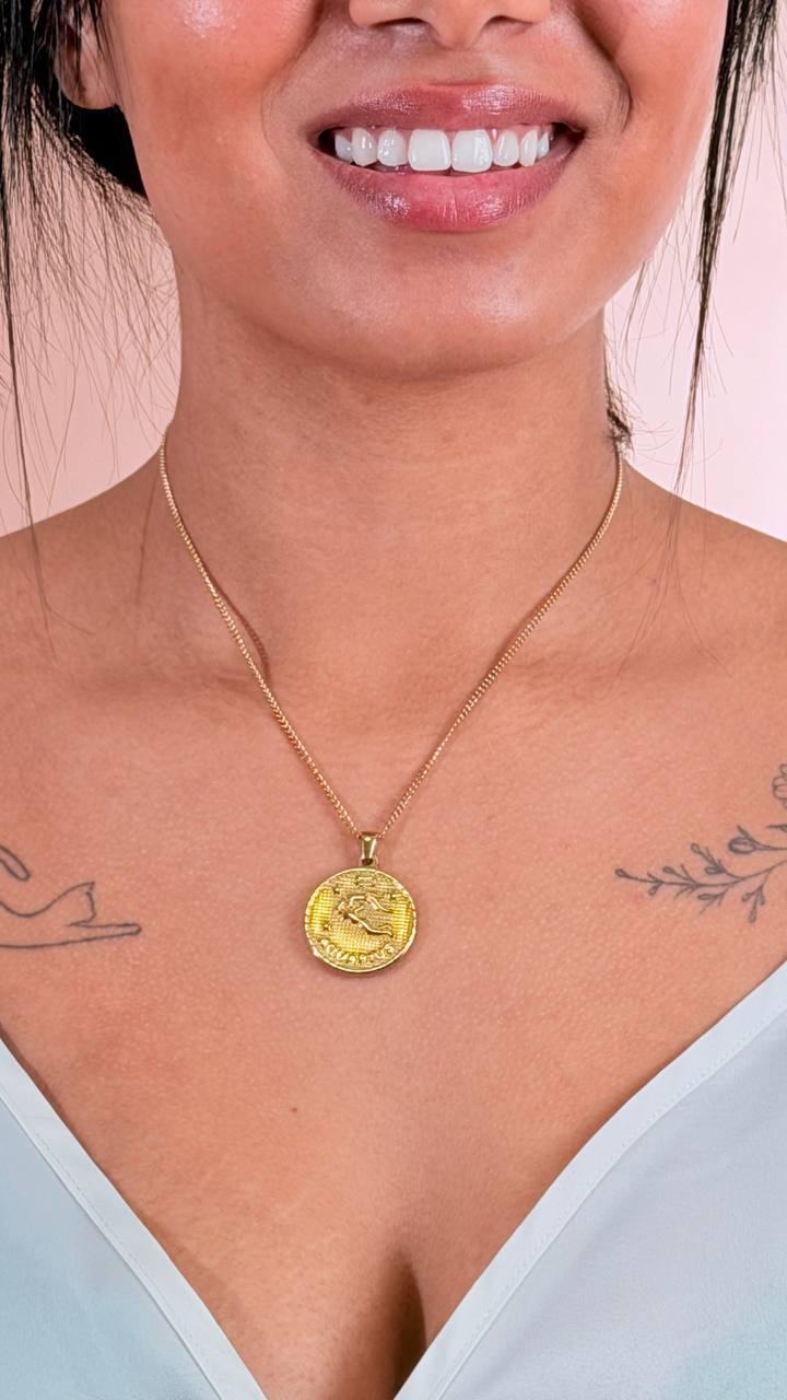 CLUB MANHATTAN Collana segno zodiacale acquario CLBMAQUARIO ORO 