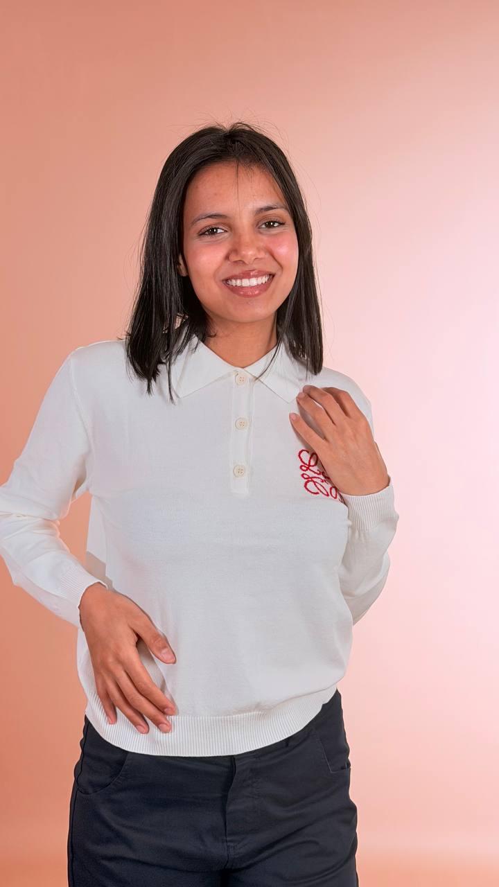MOTEL Polo in maglia P6HMJ10A418 BIANCO 