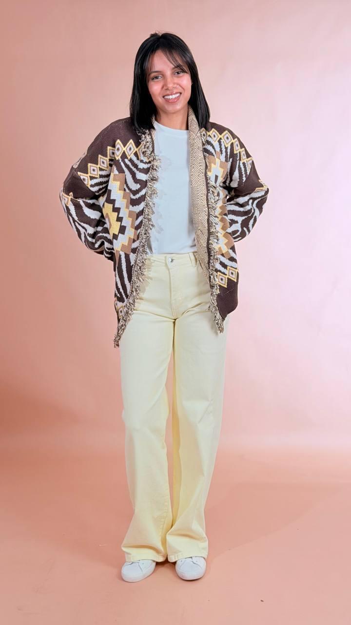 TENSIONE IN Cardigan zebra P6HMG25A414 MORO 