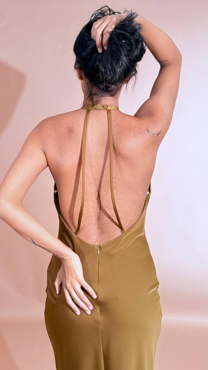 SILENCE Keira dress AB4040 BRONZO 