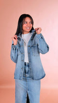 LEVA Camicia denim swarovski S6293 DENIM 