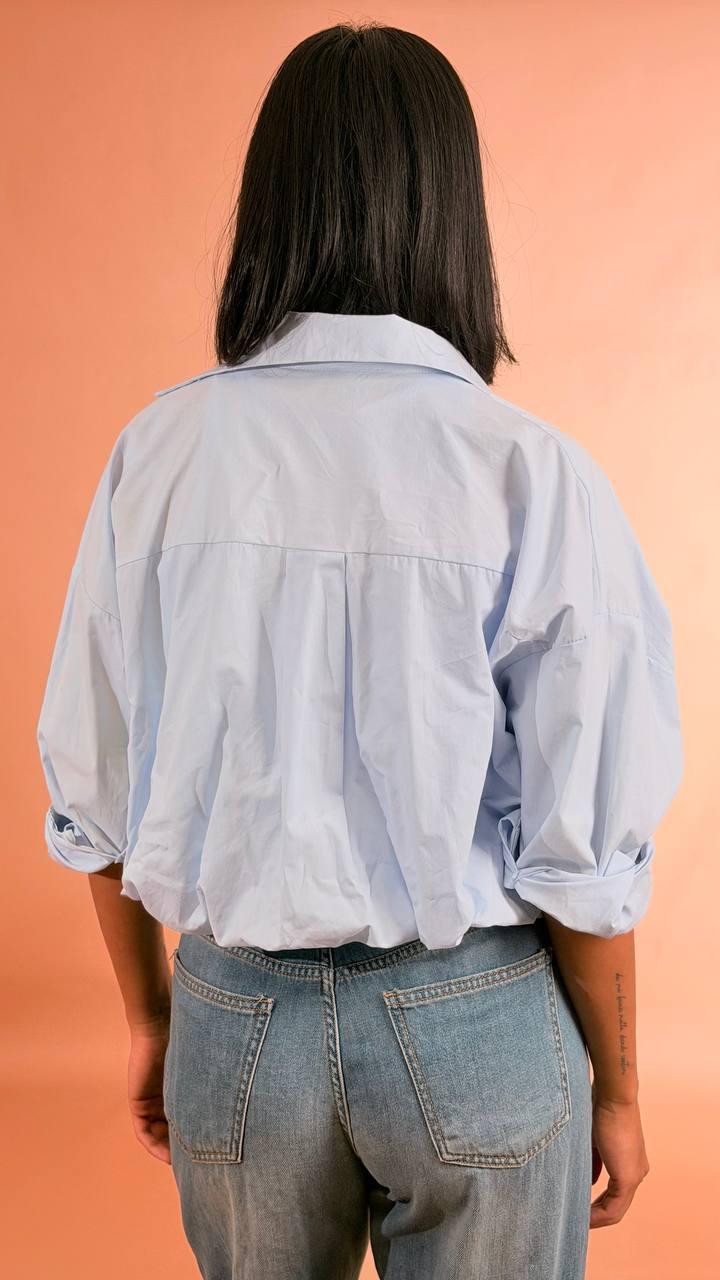 LEVA Camicia palloncino CHF8683 AZZURRO 