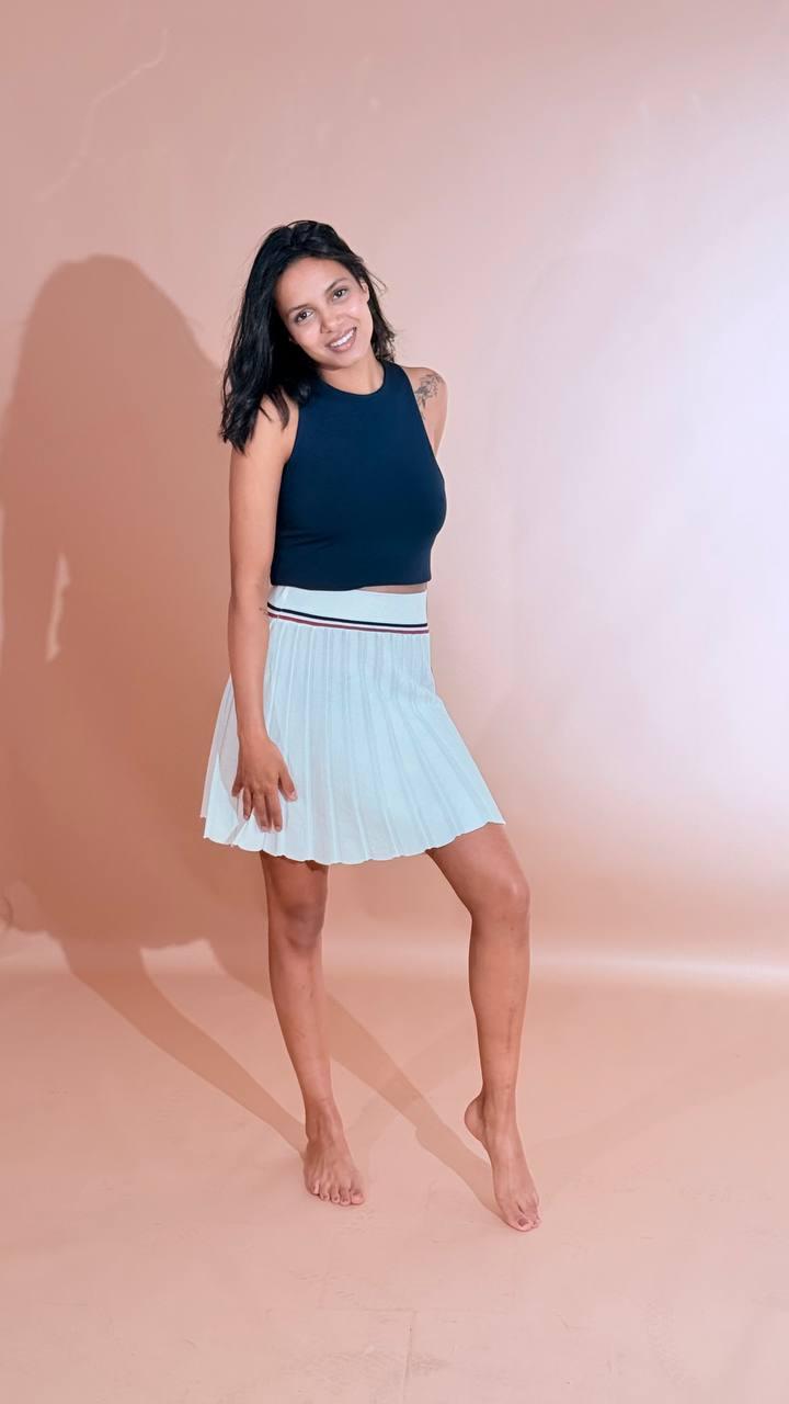 HINNOMINATE Minigonna pieghe in maglia HMABW02475 PANNA 