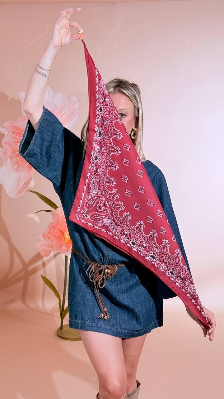 LEVA Foulard con chiusura SC006 BORDEAUX 