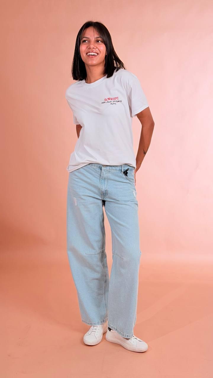 LEVA T-shirt sorridi non puoi ucciderli tutti 1007 TF BIANCO 