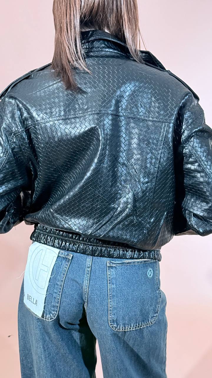 LEVA veneta bomber intreccio Nero