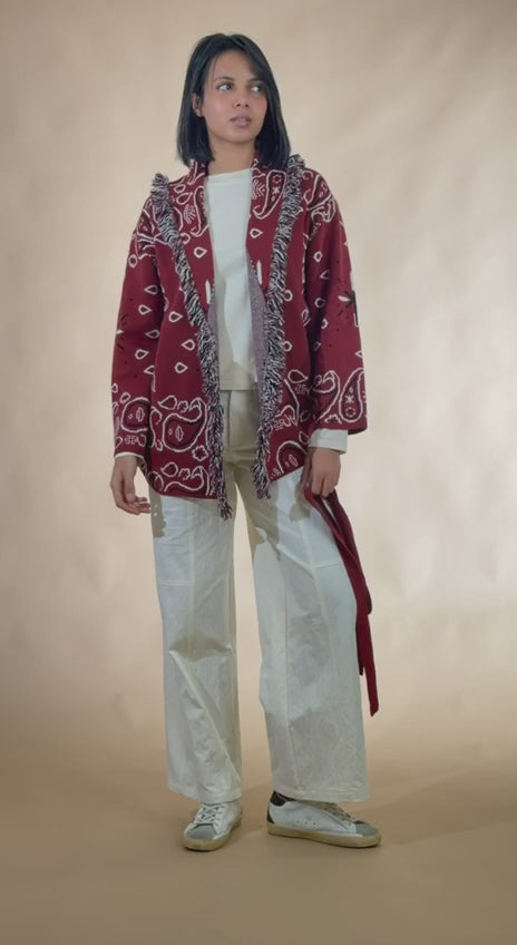 KONTATTO Cardigan bandana Sangria